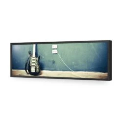 Vintage Guitar (Long) -WALL ART DESGIN SALE vintage guitar long acrylic glass no border black frame 90x30cm 808990