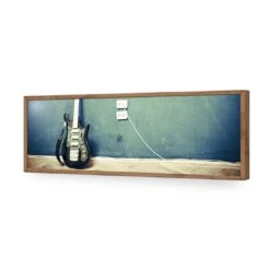 Vintage Guitar (Long) -WALL ART DESGIN SALE vintage guitar long acrylic glass no border natural frame 90x30cm 647905