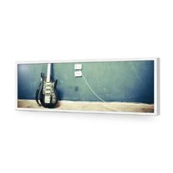 Vintage Guitar (Long) -WALL ART DESGIN SALE vintage guitar long acrylic glass no border white frame 90x30cm 940363