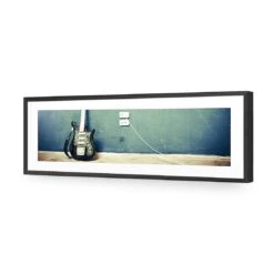 Vintage Guitar (Long) -WALL ART DESGIN SALE vintage guitar long acrylic glass with border black frame 90x30cm 604519