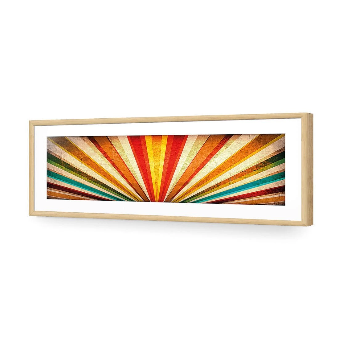 Vintage Sunbeams (Long) Vintage Sunbeams (Long) -WALL ART DESGIN SALE vintage sunbeams long acrylic glass with border oak frame 90x30cm 518299