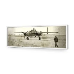 Wartime Plane (long) -WALL ART DESGIN SALE wartime plane long acrylic glass no border white frame 90x30cm 497371