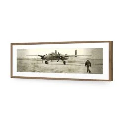 Wartime Plane (long) -WALL ART DESGIN SALE wartime plane long acrylic glass with border natural frame 90x30cm 382440