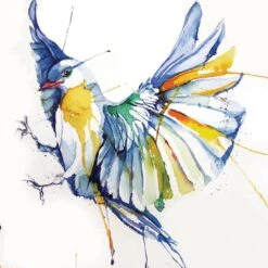 Watercolour Bird (square)