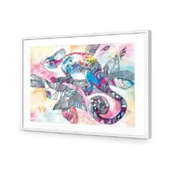 Watercolour Chameleon -WALL ART DESGIN SALE watercolour chameleon canvas stretched canvas 45x30cm 127756