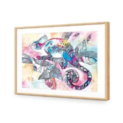 Watercolour Chameleon -WALL ART DESGIN SALE watercolour chameleon canvas stretched canvas 45x30cm 155565