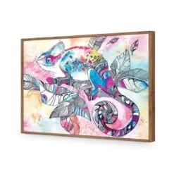 Watercolour Chameleon -WALL ART DESGIN SALE watercolour chameleon canvas stretched canvas 45x30cm 205328