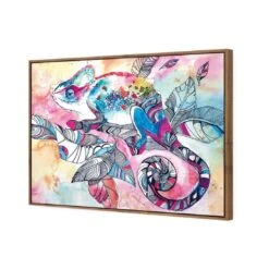 Watercolour Chameleon -WALL ART DESGIN SALE watercolour chameleon canvas stretched canvas 45x30cm 322788