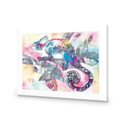 Watercolour Chameleon -WALL ART DESGIN SALE watercolour chameleon canvas stretched canvas 45x30cm 349717