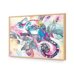 Watercolour Chameleon -WALL ART DESGIN SALE watercolour chameleon canvas stretched canvas 45x30cm 379990