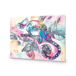Watercolour Chameleon -WALL ART DESGIN SALE watercolour chameleon canvas stretched canvas 45x30cm 402835