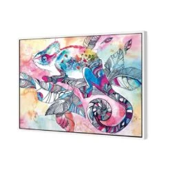 Watercolour Chameleon -WALL ART DESGIN SALE watercolour chameleon canvas stretched canvas 45x30cm 436538