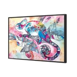 Watercolour Chameleon -WALL ART DESGIN SALE watercolour chameleon canvas stretched canvas 45x30cm 534178