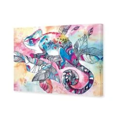 Watercolour Chameleon -WALL ART DESGIN SALE watercolour chameleon canvas stretched canvas 45x30cm 561130