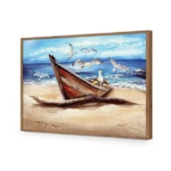 Watercolour Gulls Flocking -WALL ART DESGIN SALE watercolour gulls flocking acrylic glass no border natural frame 45x30cm 661426