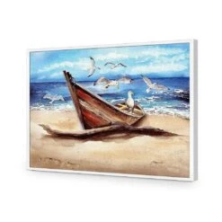 Watercolour Gulls Flocking -WALL ART DESGIN SALE watercolour gulls flocking acrylic glass no border white frame 45x30cm 265067