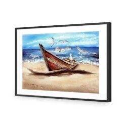 Watercolour Gulls Flocking -WALL ART DESGIN SALE watercolour gulls flocking acrylic glass with border black frame 45x30cm 229828