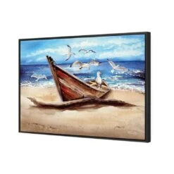 Watercolour Gulls Flocking -WALL ART DESGIN SALE watercolour gulls flocking canvas black floating frame 45x30cm 508797