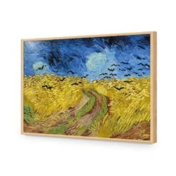 Wheat Fields With Crows By Vincent Van Gogh 17 Wheat Fields With Crows By Vincent Van Gogh -WALL ART DESGIN SALE wheat fields with crows by vincent van gogh acrylic glass no border oak frame 45x30cm 888761