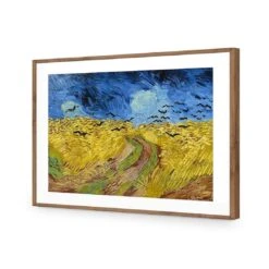 Wheat Fields With Crows By Vincent Van Gogh 13 Wheat Fields With Crows By Vincent Van Gogh -WALL ART DESGIN SALE wheat fields with crows by vincent van gogh acrylic glass with border natural frame 45x30cm 126588