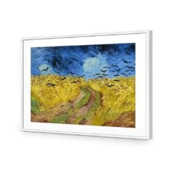 Wheat Fields With Crows By Vincent Van Gogh 11 Wheat Fields With Crows By Vincent Van Gogh -WALL ART DESGIN SALE wheat fields with crows by vincent van gogh acrylic glass with border white frame 45x30cm 229948