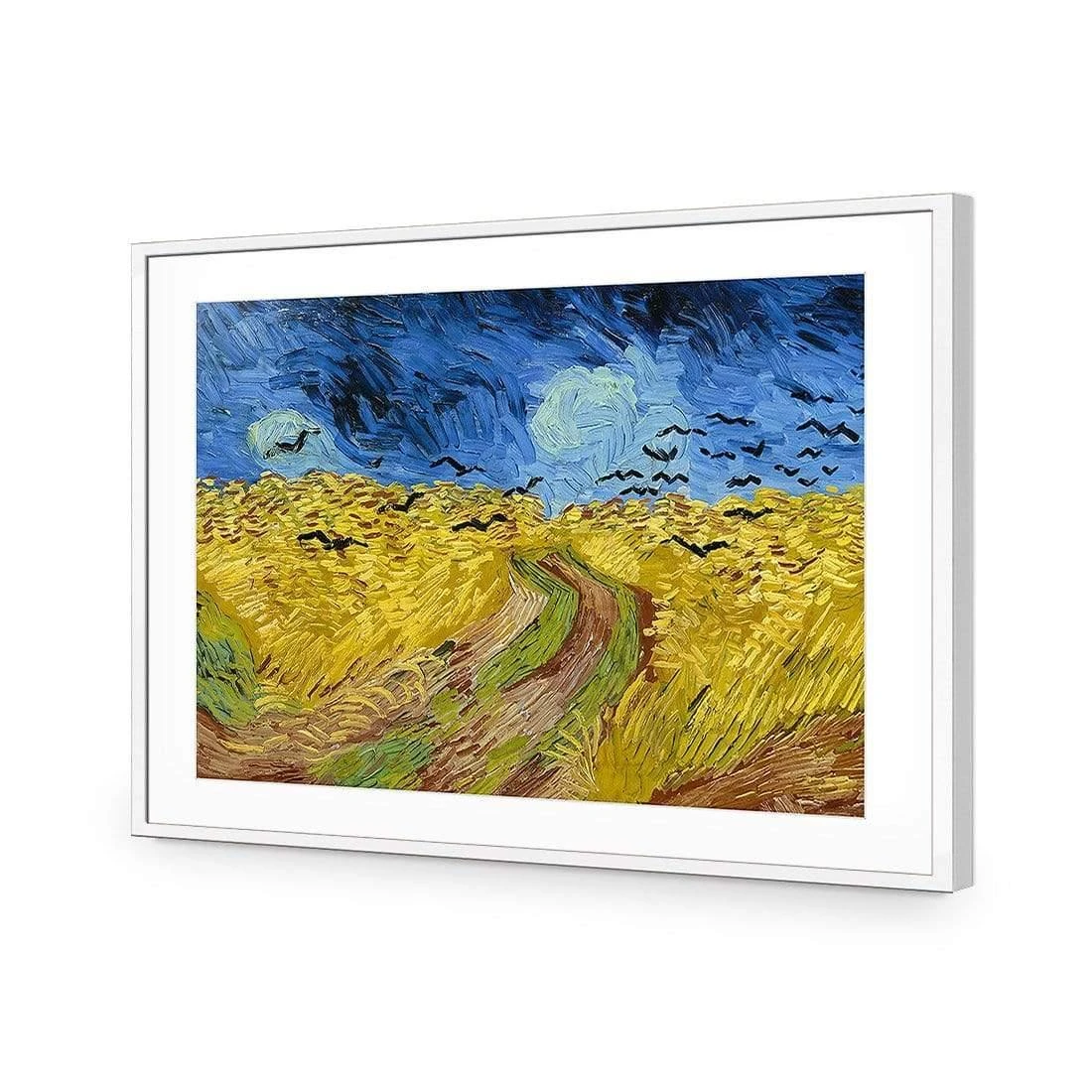 Wheat Fields with Crows by Vincent van Gogh Wheat Fields With Crows By Vincent Van Gogh -WALL ART DESGIN SALE wheat fields with crows by vincent van gogh acrylic glass with border white frame 45x30cm 229948