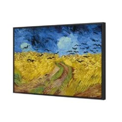 Wheat Fields With Crows By Vincent Van Gogh 4 Wheat Fields With Crows By Vincent Van Gogh -WALL ART DESGIN SALE wheat fields with crows by vincent van gogh canvas black floating frame 45x30cm 809571