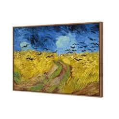 Wheat Fields With Crows By Vincent Van Gogh 7 Wheat Fields With Crows By Vincent Van Gogh -WALL ART DESGIN SALE wheat fields with crows by vincent van gogh canvas natural floating frame 45x30cm 798152