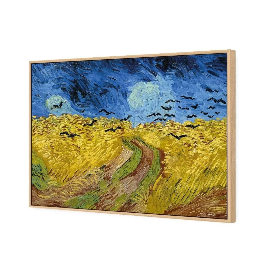 Wheat Fields with Crows by Vincent van Gogh Wheat Fields With Crows By Vincent Van Gogh -WALL ART DESGIN SALE wheat fields with crows by vincent van gogh canvas oak floating frame 45x30cm 131722