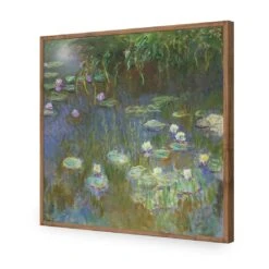 White And Purple Water Lilies By Monet 18 White And Purple Water Lilies By Monet -WALL ART DESGIN SALE white and purple water lilies by monet acrylic glass no border natural frame 37x37cm 654383