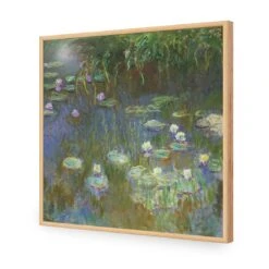 White And Purple Water Lilies By Monet 17 White And Purple Water Lilies By Monet -WALL ART DESGIN SALE white and purple water lilies by monet acrylic glass no border oak frame 37x37cm 393653