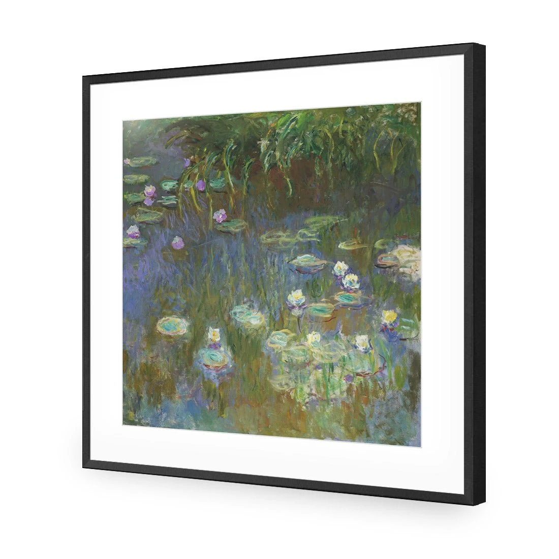 White and Purple Water Lilies By Monet White And Purple Water Lilies By Monet -WALL ART DESGIN SALE white and purple water lilies by monet acrylic glass with border black frame 37x37cm 983771
