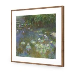 White And Purple Water Lilies By Monet 13 White And Purple Water Lilies By Monet -WALL ART DESGIN SALE white and purple water lilies by monet acrylic glass with border natural frame 37x37cm 798830