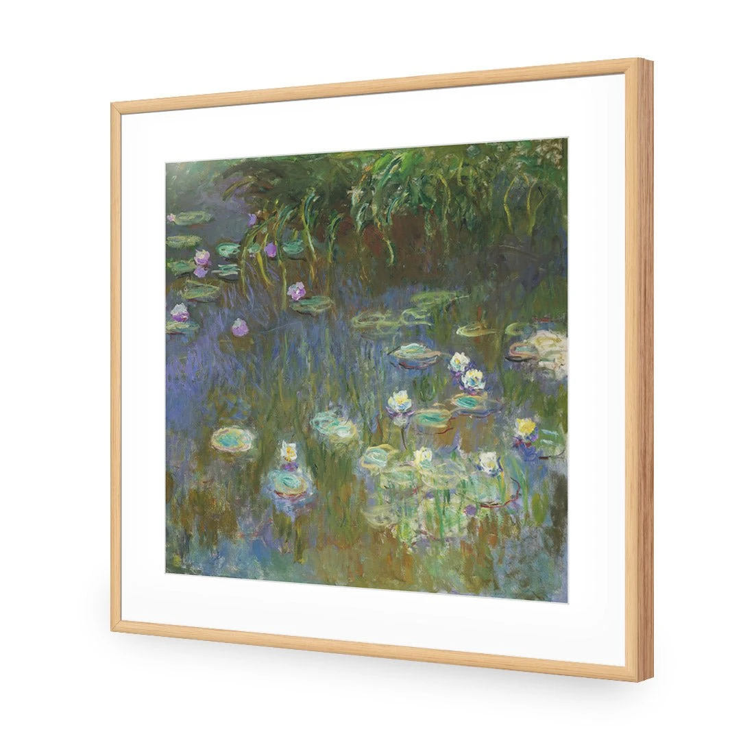 White and Purple Water Lilies By Monet White And Purple Water Lilies By Monet -WALL ART DESGIN SALE white and purple water lilies by monet acrylic glass with border oak frame 37x37cm 613624