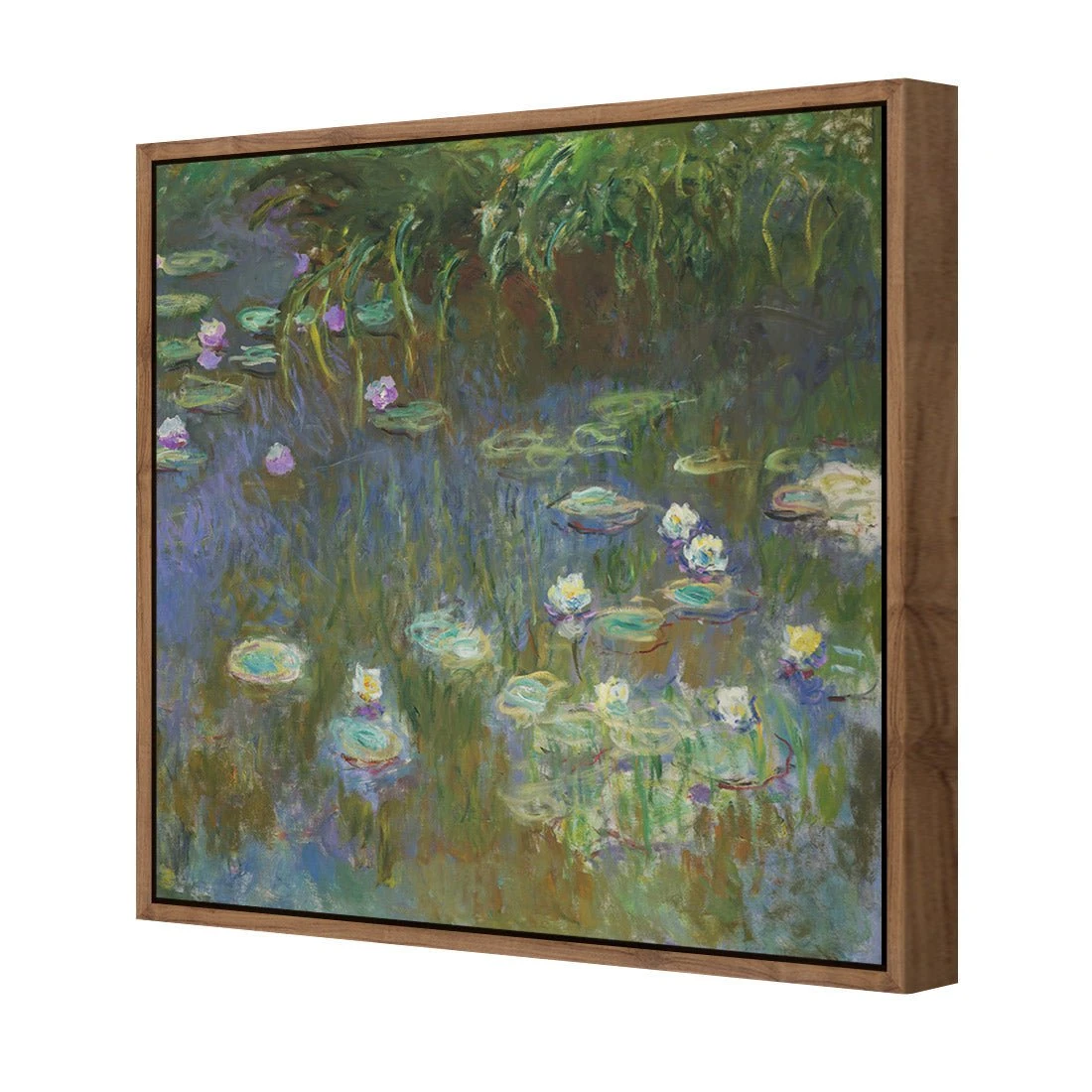 White and Purple Water Lilies By Monet White And Purple Water Lilies By Monet -WALL ART DESGIN SALE white and purple water lilies by monet canvas natural floating frame 37x37cm 224072