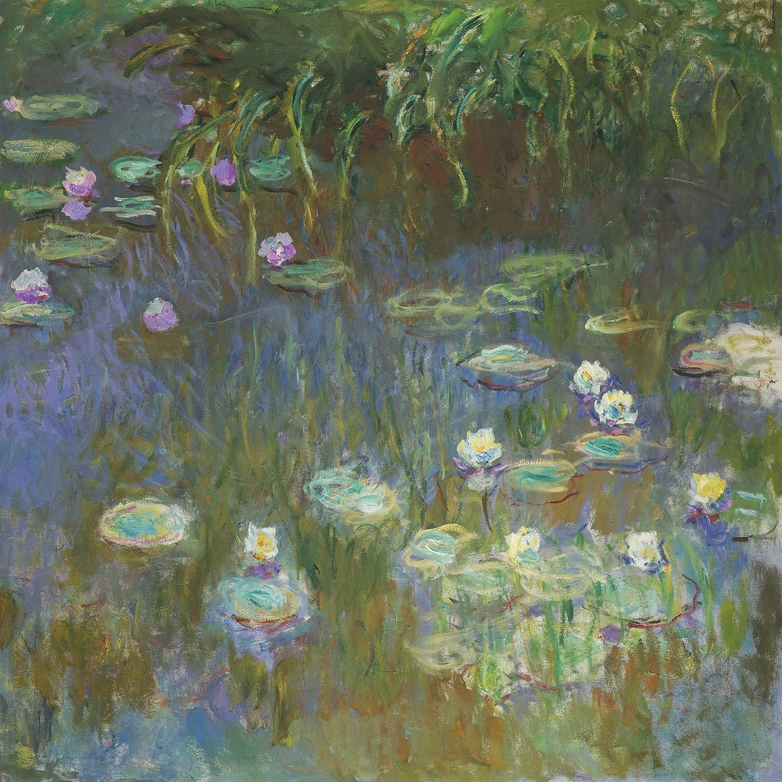 White and Purple Water Lilies By Monet White And Purple Water Lilies By Monet -WALL ART DESGIN SALE white and purple water lilies by monet canvas stretched canvas 37x37cm 526248