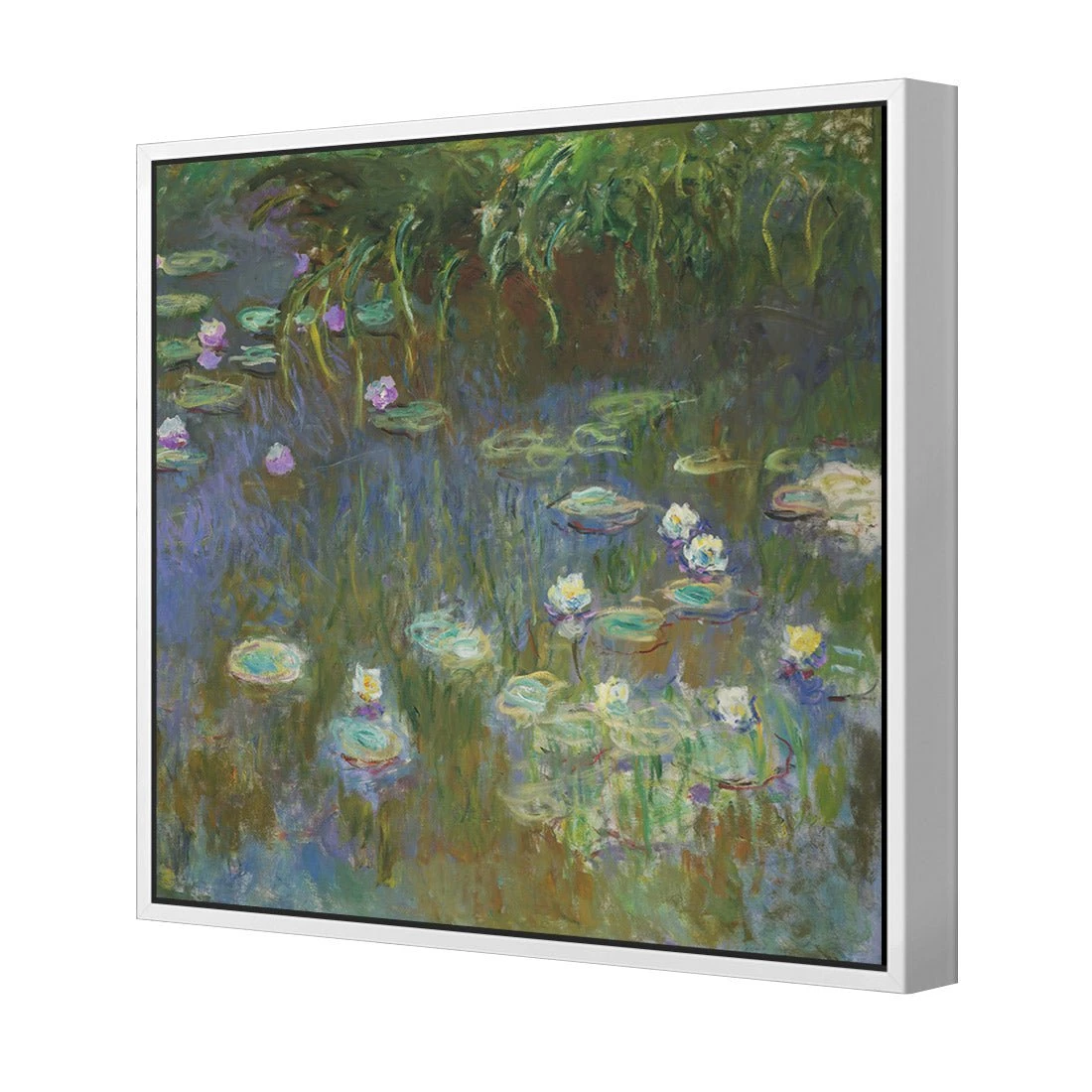 White and Purple Water Lilies By Monet White And Purple Water Lilies By Monet -WALL ART DESGIN SALE white and purple water lilies by monet canvas white floating frame 37x37cm 228191