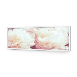 White Peony (Long) -WALL ART DESGIN SALE white peony long acrylic glass no border white frame 90x30cm 308340