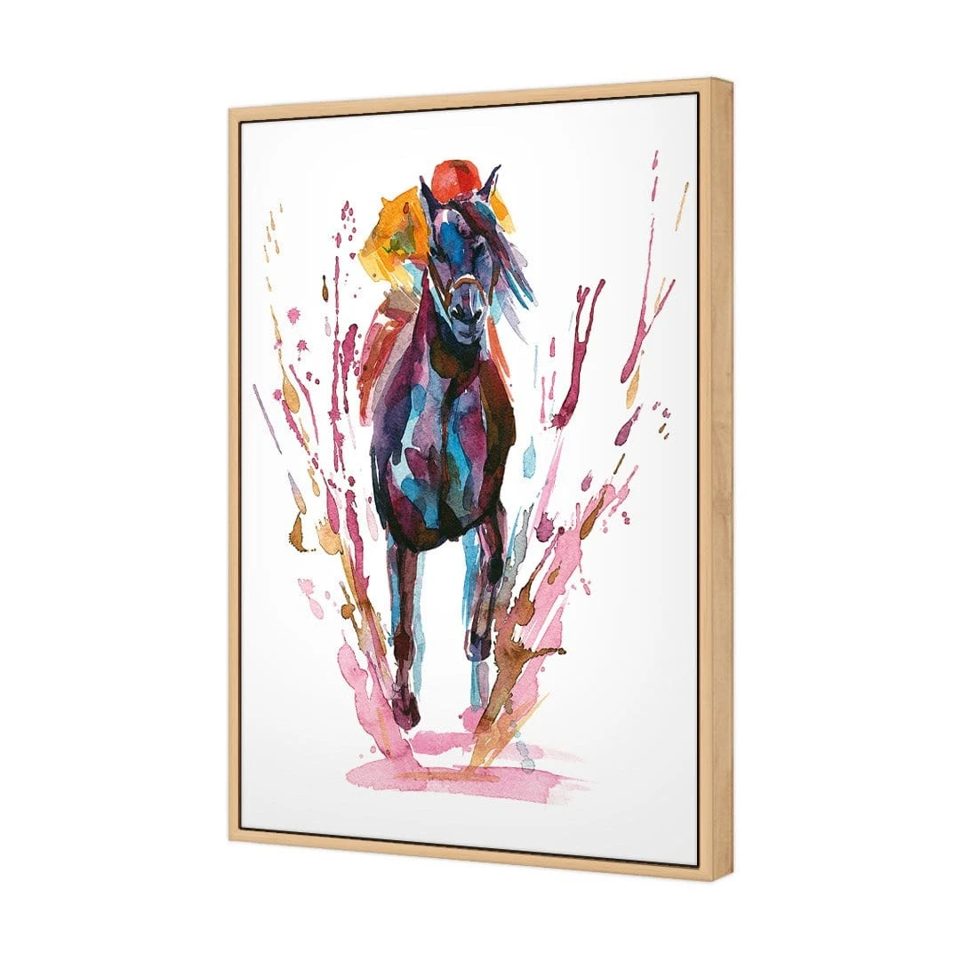 Winning Horse Winning Horse -WALL ART DESGIN SALE winning horse canvas oak floating frame 45x30cm 337713