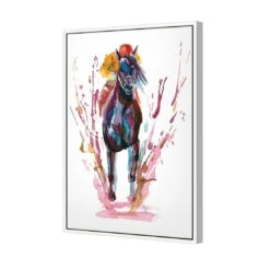 Winning Horse 5 Winning Horse -WALL ART DESGIN SALE winning horse canvas white floating frame 45x30cm 423595