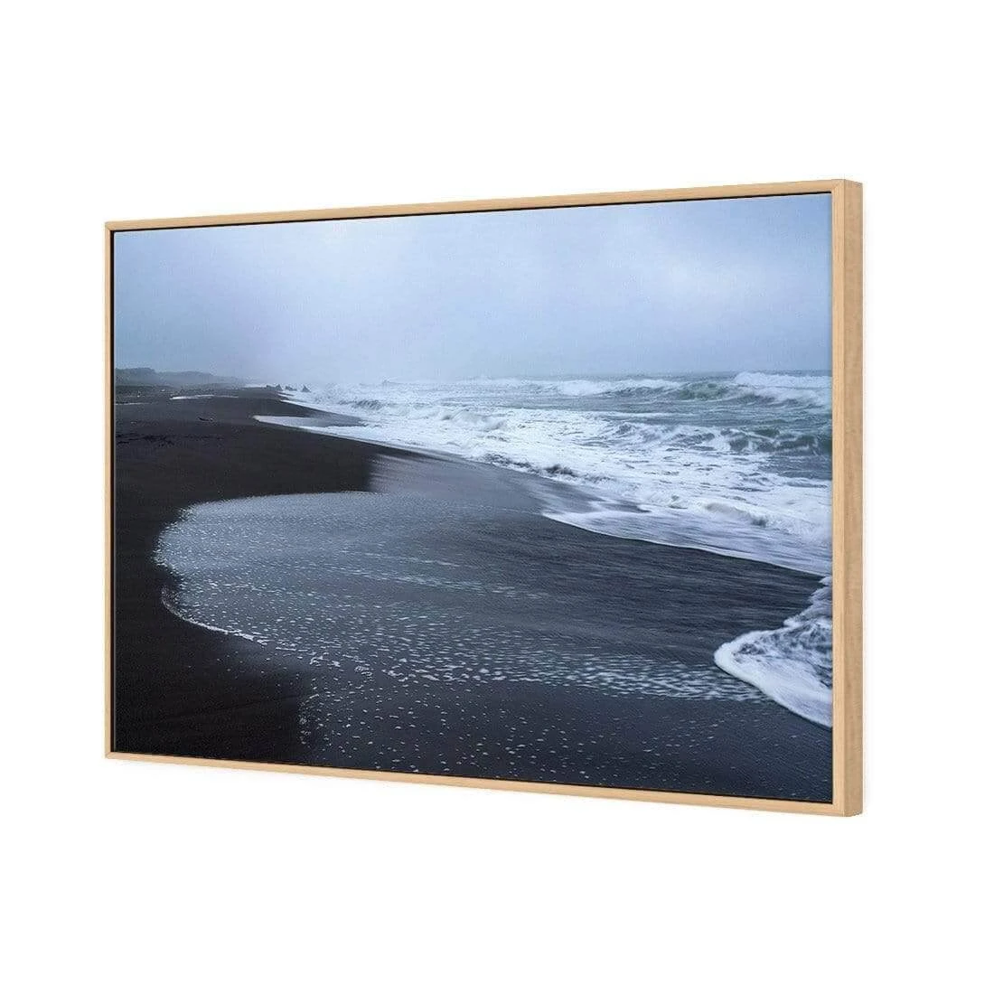 Winter Beach Winter Beach -WALL ART DESGIN SALE winter beach canvas oak floating frame 45x30cm 464559