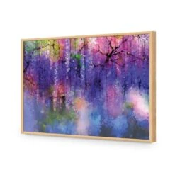Wisteria On Bokeh -WALL ART DESGIN SALE wisteria on bokeh acrylic glass no border oak frame 45x30cm 138771