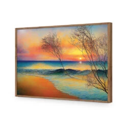 Wistful Sunset -WALL ART DESGIN SALE wistful sunset acrylic glass no border natural frame 45x30cm 985962