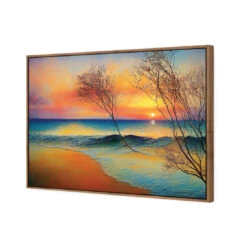 Wistful Sunset -WALL ART DESGIN SALE wistful sunset canvas natural floating frame 45x30cm 553330