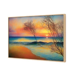 Wistful Sunset -WALL ART DESGIN SALE wistful sunset canvas oak floating frame 45x30cm 167864