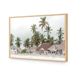 Zanzibar Village -WALL ART DESGIN SALE zanzibar village acrylic glass no border oak frame 45x30cm 114895