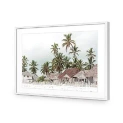 Zanzibar Village -WALL ART DESGIN SALE zanzibar village acrylic glass with border white frame 45x30cm 416713