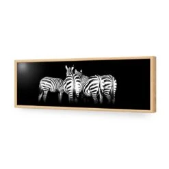 Zebra Cheeks, Black And White (long) -WALL ART DESGIN SALE zebra cheeks black and white long acrylic glass no border oak frame 90x30cm 137386
