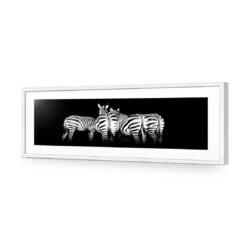 Zebra Cheeks, Black And White (long) -WALL ART DESGIN SALE zebra cheeks black and white long acrylic glass with border white frame 90x30cm 106806