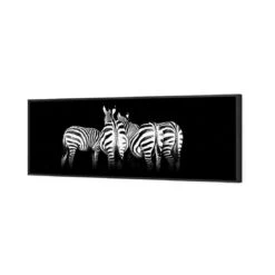 Zebra Cheeks, Black And White (long) -WALL ART DESGIN SALE zebra cheeks black and white long canvas black floating frame 60x20cm 304782